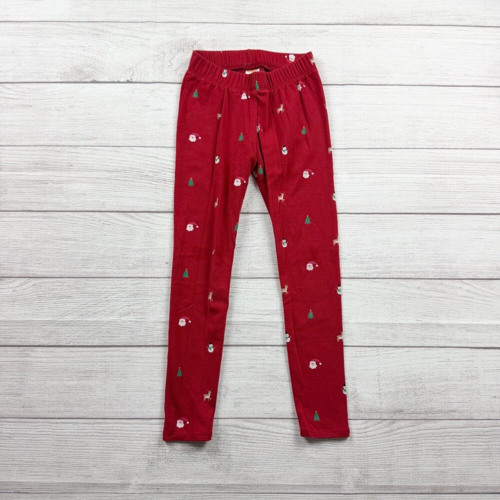 Gymboree Girls Holiday Print Leggings Red Christmas Trees Snowmen Reindeer 6